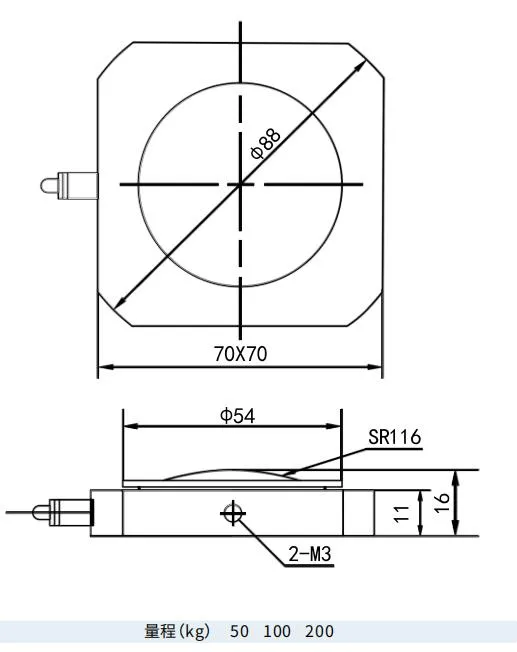 Ruijia RLD001 Acciaio inossidabile Pedale del freno del veicolo Sensore della forza della cella di carico 100kg 200kg Per il rilevamento della forza di frenata dei veicoli 0