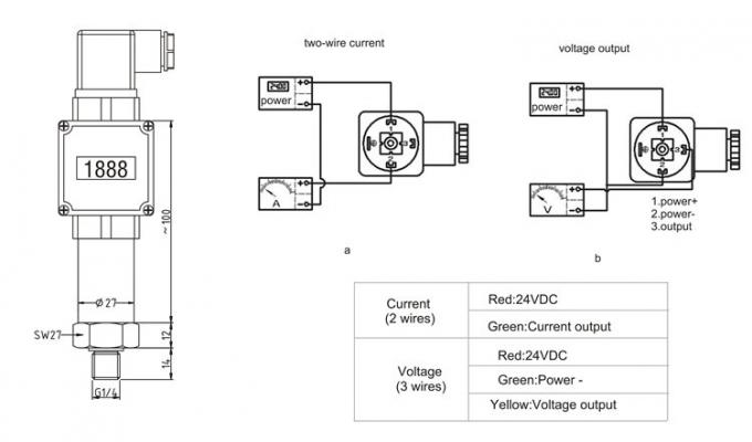 Trasmettitore di pressione idraulica digitale industriale compatto 24VDC per letture accurate 1
