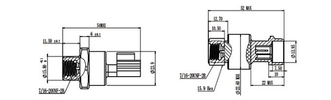 RPT233S 0~20MPa Packard Yazaki 1%FS Sensore di pressione in ceramica per sistema HAVC 2