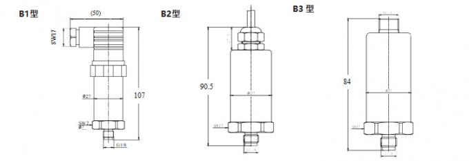 Distanza di pressione 0-600 bar Sensore di pressione diffuso di olio di silicio RPT202 con uscita da 0,5 a 4,5 V e certificazione CE RoHS 2