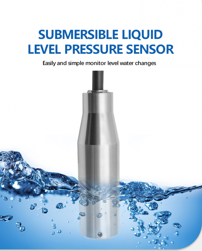 4-20mA Sensore sommergibile del livello dell'acqua per la misurazione del livello dell'acqua e dell'olio Temperatura di lavoro -20-80C Interfaccia RS485 IIC 0